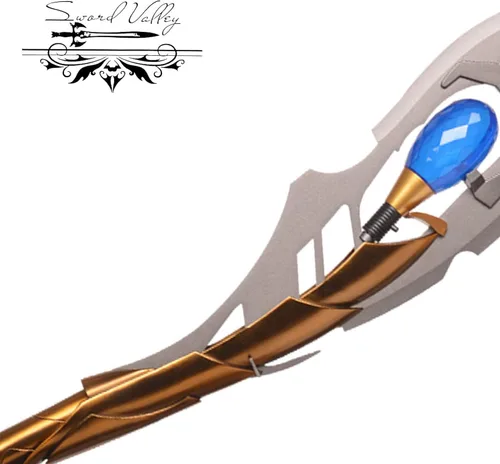 Vista 4 de Sword Valley Loki Laufeyson/Odinson Scepter, Chitauri Sceptre - Premium Ornamental Staff with Illuminating Gem – Stainless Steel Construction