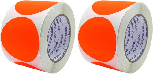 Vista 3 de ChromaLabel Etiquetas adhesivas circulares de 3 pulgadas, etiquetas adhesivas redondas de alta visibilidad, puntos adhesivos extraíbles, 500