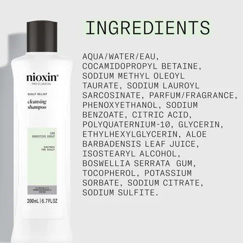 Vista 7 de Nioxin Scalp Relief Cleansing Shampoo Soothes, Hydrates, & Thickens Hair For Sensitive, Dry, & Itchy Scalp Made with Aloe Vera & Vitamin E