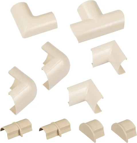 Vista 7 de D-Line Paquete de accesorios para cubierta de cable, solo para uso con longitudes de 0.78 pulgadas de ancho x 0.39 pulgadas de alto Blanco