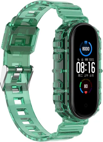 Vista 9 de Compatible con Xiaomi Mi Band 4/Mi Band 3 Band, correas de repuesto de silicona con funda de parachoques Compatible con accesorios Xiaomi Mi Band