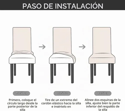 Vista 6 de Gibelle - Juego de 4 fundas para sillas de comedor, funda elástica de elastano para comedor, fundas extraíbles y lavables para sillas de cocina
