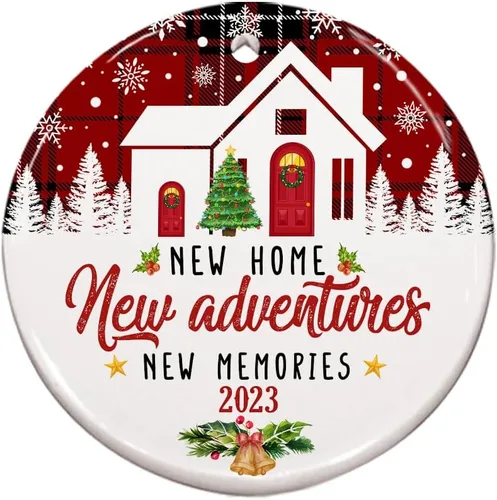 Vista 5 de Adorno de Navidad para el hogar 2023, regalo de inauguración de la casa, adorno de nuestra primera Navidad en el nuevo hogar, recuerdo del primer