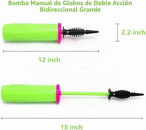 Vista 2 de Bomba de globo de mano de doble acción de 2 vías para globos, pelotas de yoga, anillos de natación