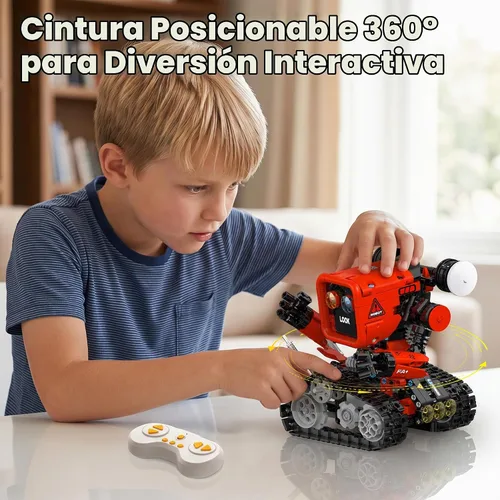 Vista 7 de Kit de construcción de robots 5 en 1, aplicación STEM y robótica de Rojo