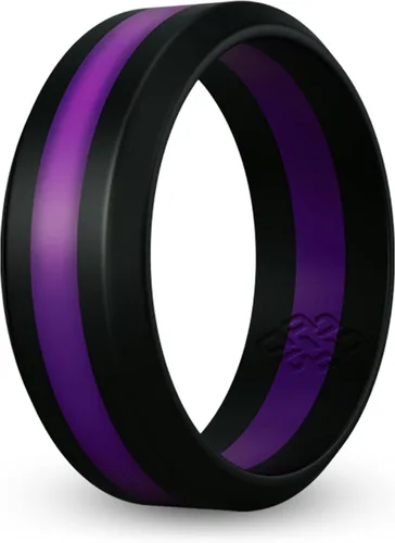 Vista 12 de Knot Theory Thin Line Silicone Ring for Men Women - 8mm Wedding Band Azul