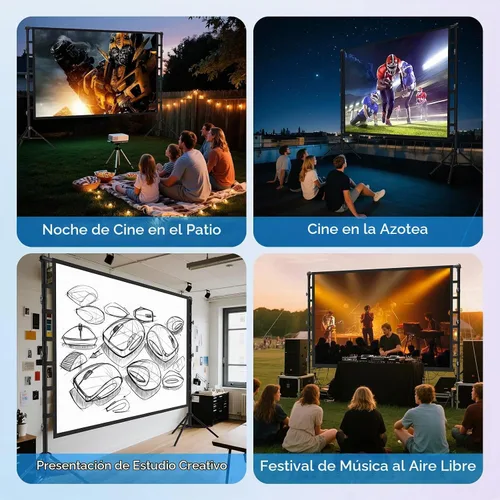 Vista 6 de Pantalla de proyector al aire libre de 200 pulgadas con soporte