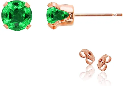 Vista 53 de Aretes de tuerca de plata de ley 925 chapados en oro de 14 quilates macizo, oro amarillo, blanco o rosa de 0.236 in Amatista