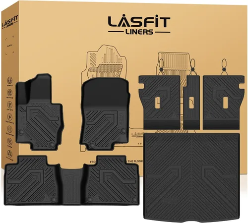 Vista 47 de LASFIT Tapetes de elastómero termoplástico para 1a y 2a fila de asientos de auto, para todo tipo de clima