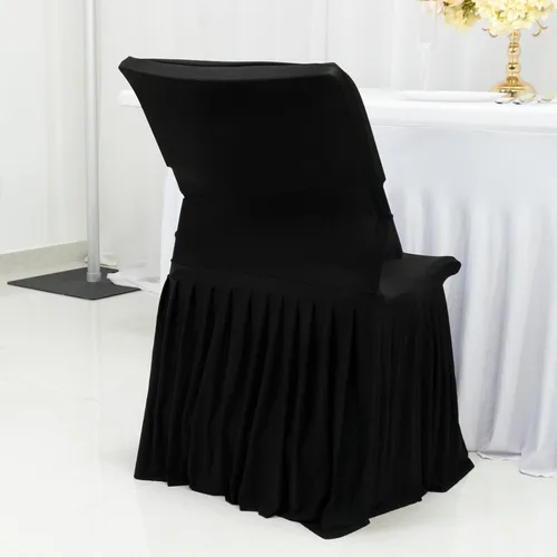 Vista 45 de Efavormart - Funda para silla plegable elástica de elastano, ajustable, para cenas, eventos, bodas, fiestas, banquetes, catering, color beige