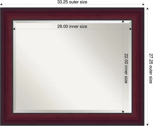 Vista 2 de Amanti Art Bathroom Mirror for Over Sink, Vanity Mirror, Wood Frame, Hangs Horizonally and Vertically, Bathroom Wall Decor, Beveled Edge