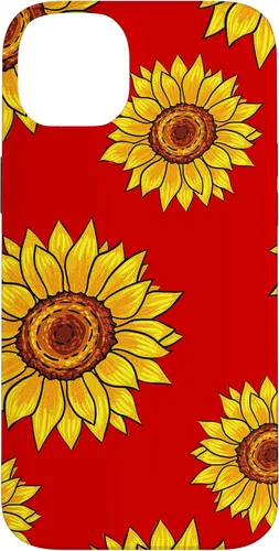 Vista 15 de Patrón de girasol en rojo vintage floral flor mujeres regalo caso para iPhone 17