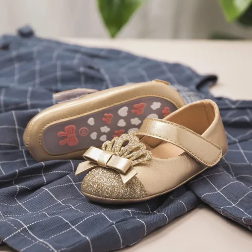 Vista 3 de HsdsBebe Zapatos planos Mary Jane para bebés y niñas, suela suave, antideslizante, con lazo, suela suave, para los primeros pasos, zapatos de vestir