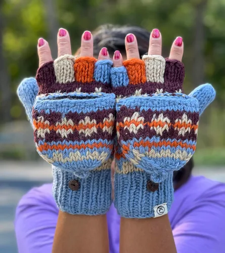 Vista 6 de Nepal - Juego de guantes y gorro de lana de esquí