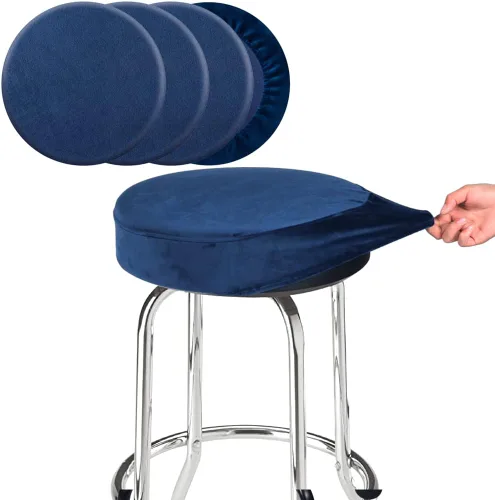 Vista 14 de SINOSSO Funda para taburete de bar, terciopelo súper suave de diámetro.11-13 pulgadas, redonda, elástica, lavable, a prueba de polvo para muebles