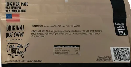 Vista 2 de Frankly Paquete de 4 rollos de carne natural para perros masticables, 100 % fabricados en Estados Unidos