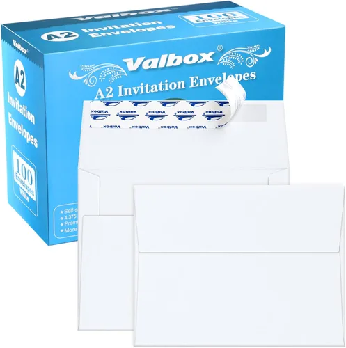 Vista 13 de ValBox Sobres de invitación A1, 100 unidades – 3.5 x 5 pulgadas, sobres marrones autosellantes para invitaciones, bodas, baby shower, tarjetas