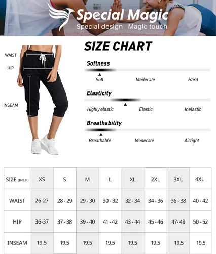Vista 6 de SPECIALMAGIC - Pantalones deportivos estilo capri para mujer, recortados, corte holgado, cordón en la cintura y bolsillos laterales, para correr