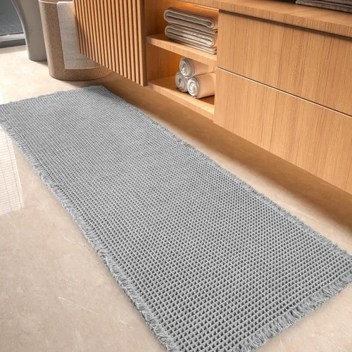 Vista 10 de Alfombra Tapete de Baño con Textura Waffle, Tapetes de Baño Súper Absorbentes Antideslizantes Ultra Suaves Lavables a Máquina, Alfombras de Baño