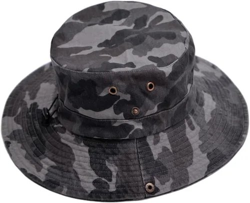 Vista 19 de Sombrero de pescador de algodón desgastado, sombrero de sol, sombrero para hombres y mujeres