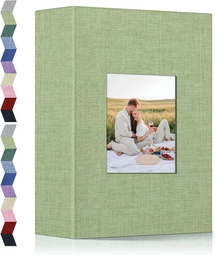 Vista 39 de popotop - Álbum de fotos 4x6 con 100 fotos, libros de fotos con 100 bolsillos verticales, cubierta de lino, álbumes para fotos familiares, de boda