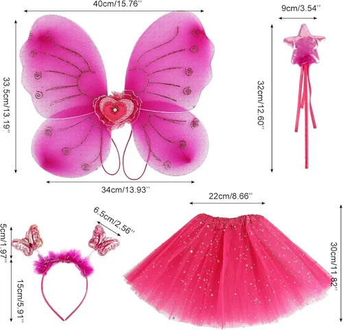 Vista 2 de Acecharming Disfraz de hada para niñas de 3 a 8 años