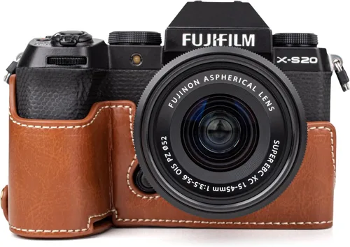 Vista 10 de MUZIRI KINOKOO Funda para cámara Fujifilm Fuji XS20/X-S20, estilo retro de piel sintética Fuji XS20 Funda protectora con agarre de mano y diseño