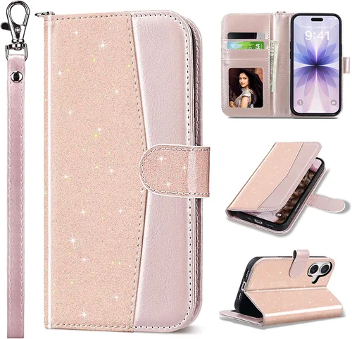 Vista 11 de ULAK Funda tipo billetera compatible con iPhone 15 para mujeres, funda tipo cartera con estampado floral de piel PU premium con porta tarjetas