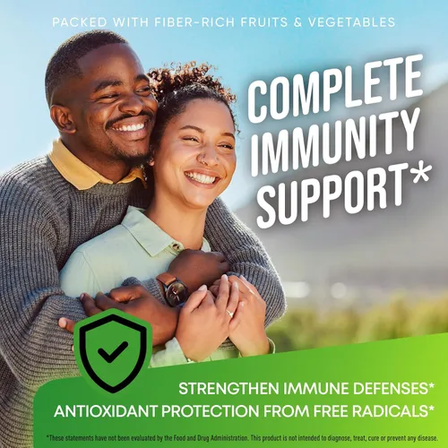 Vista 3 de Suplemento de frutas y verduras – Suplemento alto en fibra para inmunidad, intestino y energía – Super Rojos y Super Greens Suplementos con raíz