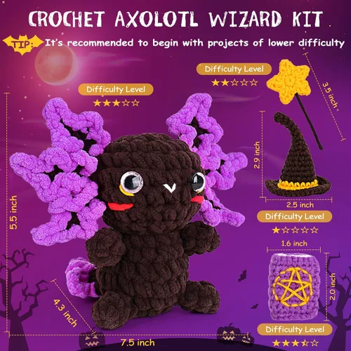 Vista 2 de Kit de ganchillo Crochetta para principiantes, kit de inicio de ganchillo con videotutoriales paso a paso, kit de ganchillo para principiantes