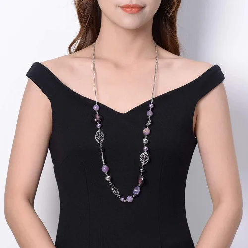 Vista 6 de Pearl & Club - Collar largo con cuentas para mujer