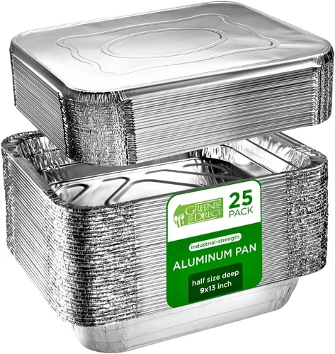 Vista 11 de Green Direct Sartenes desechables de aluminio para mesa de vapor, sin tapas, para cocinar, hornear, paquete de 10