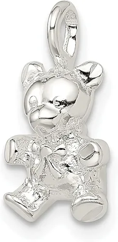 Vista 5 de ICE CARATS Collar con colgante de oso de peluche de plata de ley 925, joyería fina para mujer, regalos para ella, Plata esterlina