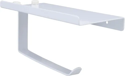 Vista 7 de Portarrollos de papel higiénico, soporte de papel higiénico de baño, soporte de papel higiénico de montaje en pared con estante, estante de acero