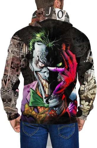 Vista 3 de DIYYAO The Joker - Sudadera con capucha y cremallera para hombre, con bolsillo