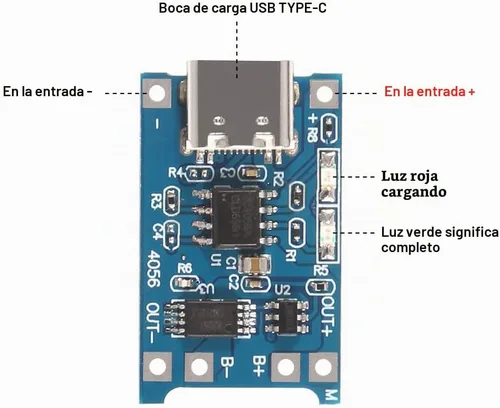 Vista 3 de AITRIP 10pcs TP4056 Tipo-c USB 5V 1A 18650 Cargador de batería de litio Módulo de carga Junta de carga con funciones de protección dual