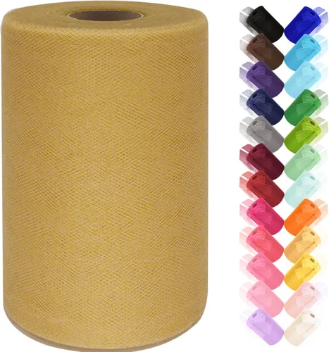 Vista 21 de Rollo de tela de tul de 6 pulgadas por 100 yardas (300 pies) cinta de tul malla transparente para bricolaje, falda tutú, envoltura de regalos, boda