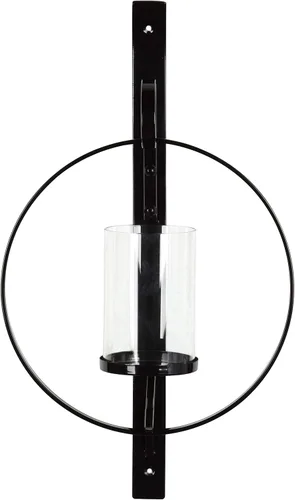 Vista 2 de Kate and Laurel Doria - Candelabro de pared de metal, color negro