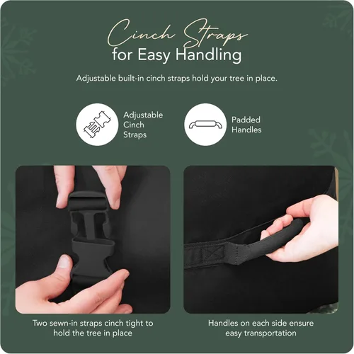 Vista 5 de Covermates Keepsakes Bolsa de Cincha para Árbol de Navidad – Almacenamiento de Árbol de Poliéster Duradero con Asas Reforzadas y Correas de Cincha