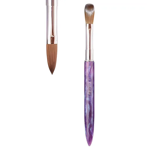 Vista 14 de Kolinsky - Brocha de uñas acrílicas, tamaño 10, 100% puro, mango resistente, forma ovalada, herramientas de diseño de uñas en polvo acrílico