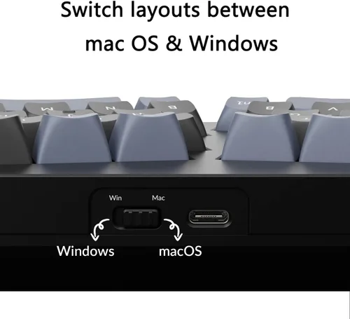Vista 6 de Keychron Q8 Alice - Teclado mecánico personalizado intercambiable en caliente, QMK programable, RGB retroiluminado tipo C, teclado ergonómico