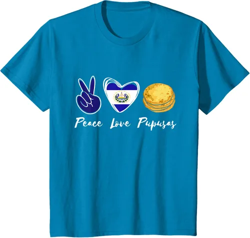Vista 55 de Pupusas Lover Love Peace El Salvadaor Camiseta Comida Salvadoreña
