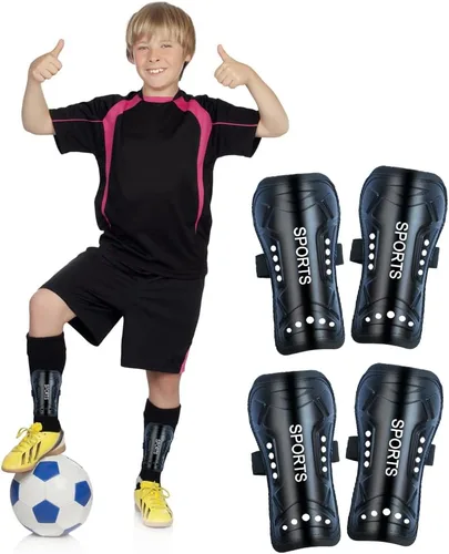 Vista 7 de Espinilleras de fútbol con calcetines para fútbol de 3, 4, 5 a 16 años de edad en adelante para niñas y niños pequeños