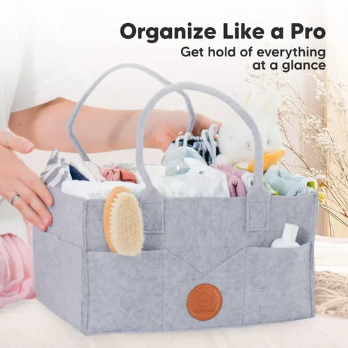 Vista 4 de KeaBabies Organizador de pañales para bebé y cambiador de pañales portátil, organizador grande para bebés, tapete cambiador de bebé plegable