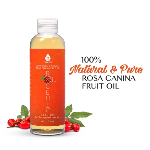 Vista 2 de Pursonic Aceite de rosa mosqueta 100% puro prensado en frío – 6 onzas líquidas de aceite facial hidratante para cara, cabello, piel y uñas