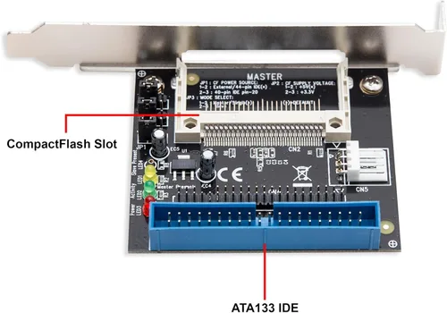 Vista 6 de Syba Adaptador IDE/PATA a CF con soporte Conecta Flash compacto a 2.5 Interfaz de host IDE de 3.5 pulgadas Disco duro SD-CF-IDE-BR