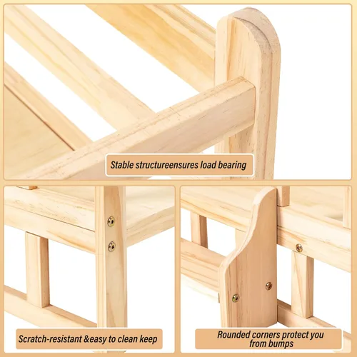 Vista 3 de PetsFurniture - Cómoda base de cama para gatos y perros, de madera, hasta 66 libras (L)