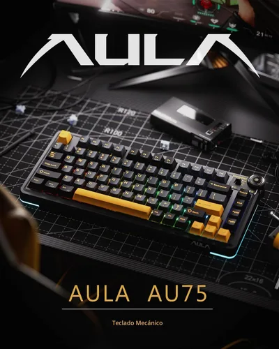 Vista 2 de AU75 Teclado mecánico intercambiable en caliente para juegos RGB inalámbrico 75%
