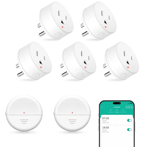 Vista 86 de NineLeaf - Enchufe de salida de control remoto, interruptor de luz de encendido y apagado inalámbrico desmontable 500FT Light Plug Decorator
