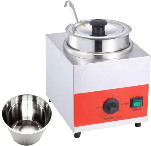 Vista 2 de Dispensador eléctrico de salsa de queso nacho con cucharón y olla de inserción, interruptor de encendido/apagado de capacidad de 3.5 cuartos